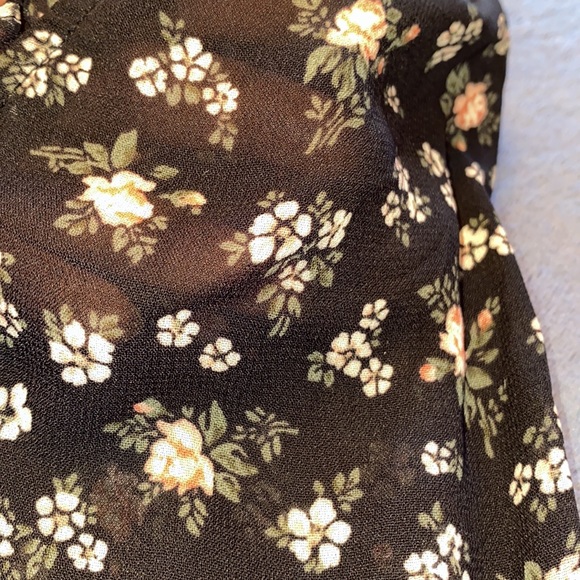 Reformation Pinto Freesia Floral Black Smocked Top 2X - Picture 8 of 13